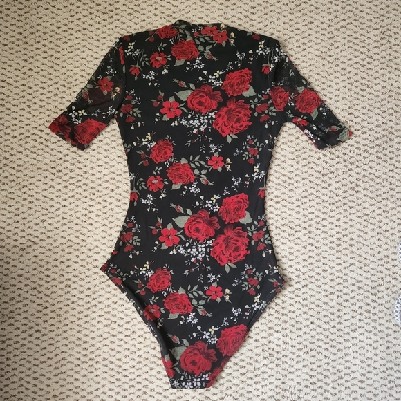 Almost Famous Floral Mesh Bodysuit - Picture 7 of 7